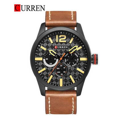 CURREN WATCHES  CURREN Original Brand Leather Straps Wrist Watch For Men With Brand (Box & Bag)-8247